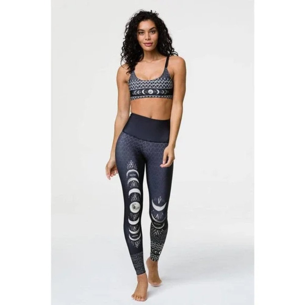 Onzie Las Lunas High Waisted Leggings Moon Phases Yoga Tights (fits like SMALL)